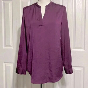 Chicos plum satin blouse shirt top